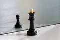 Chess in mirror image, concept search opportunities, self-development, improvement Royalty Free Stock Photo