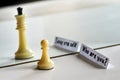 Chess in mirror image, concept search opportunities, self-development, improvement Royalty Free Stock Photo