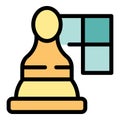 Chess online piece icon vector flat