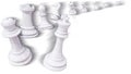 Chess pawn all in orbit like moving  planets - 3d rendering Royalty Free Stock Photo
