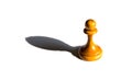 A chess pawn casting a bishop piece shadow concept of strength Royalty Free Stock Photo