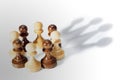 Chess pawn crown. business leadership, teamwork power and confidence concept Royalty Free Stock Photo