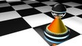 Chess pawn in 3D illustration Royalty Free Stock Photo