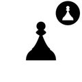 Chess Pawn - white vector icon Royalty Free Stock Photo