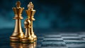 Chess pawn and king banner symbolizing challenge, critical decisions, and strategic moves