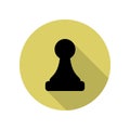 chess pawn long shadow icon. Simple glyph, flat vector of web icons for ui and ux, website or mobile application Royalty Free Stock Photo
