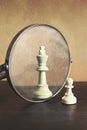 Chess pawn is mirrored by imagining himself to become King