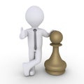 Chess pawn winner Royalty Free Stock Photo