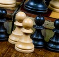 Chess pawns both black and white Royalty Free Stock Photo