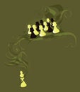 Chess pawns and the king