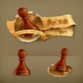 Chess Pawns, vector icons Royalty Free Stock Photo