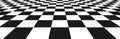 Chess perspective floor background. Black and white chessboard perspective floor texture. Checker board pattern surface