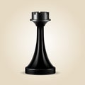 Chess piece black rook isolated, look like realistic Royalty Free Stock Photo