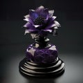 Chess piece with flower shapes, chess piece in purple and black artwork Royalty Free Stock Photo