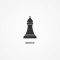 Chess piece icon. Smart board game element. Chess black silhouette