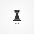 Chess piece icon. Smart board game element. Chess black silhouette