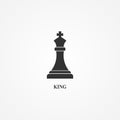 Chess piece icon. Smart board game element. Chess black silhouette
