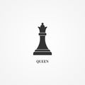 Chess piece icon. Smart board game element. Chess black silhouette