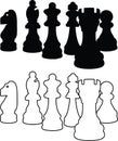 Chess Piece icons vector illustration Royalty Free Stock Photo