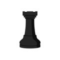 Chess piece isolated: black rook Royalty Free Stock Photo
