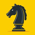 Chess piece knight on a yellow background. horse head. Royalty Free Stock Photo