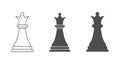 Chess piece is a queen. An empty, filled, and composite polygon..Vector icon isolated on a white background Royalty Free Stock Photo