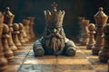 Chess pieces arranged on the surface of a chess board, Stock Royalty Free Stock Photo