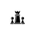 Chess pieces black icon concept. Chess pieces flat vector symbol, sign, illustration.