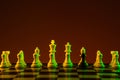 Chess pieces, Black pawn white pieces of silver on a chessboard, game. Concept of spy, espionage, confrontation, career, Royalty Free Stock Photo