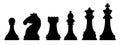 Chess Pieces Black Silhouettes. Game Concept Image