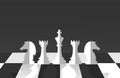 Chess pieces on chess board game for business metaphor leadership concept. Business strategy vector illustration Royalty Free Stock Photo