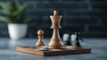 Chess pieces on a board shallow depth focus Royalty Free Stock Photo