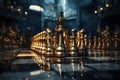 The chess pieces chessboard concept business Royalty Free Stock Photo