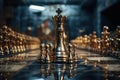 The chess pieces chessboard of concept business Royalty Free Stock Photo