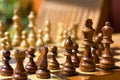 Chess pieces on a chessboard Royalty Free Stock Photo