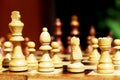 Chess pieces on a chessboard Royalty Free Stock Photo