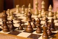 Chess pieces on a chessboard Royalty Free Stock Photo