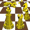 Chess pieces are composed of gold coins