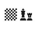 Chess pieces and chess field vector icon. Vector illustration EPS 10 Royalty Free Stock Photo