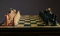 Chess pieces before the game. Chess board on the table Royalty Free Stock Photo