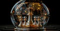 Chess pieces in a glass globe Royalty Free Stock Photo