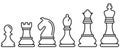 Chess pieces icon. Chess icons. King, queen, rook, knight, bishop, pawn. Vector illustration Royalty Free Stock Photo