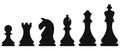 Chess pieces icon. Chess icons. King, queen, rook, knight, bishop, pawn. Vector illustration Royalty Free Stock Photo