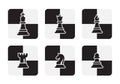 Chess Pieces Icons isolated on white background. Chessboard Vector Illustration Royalty Free Stock Photo
