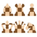 Chess pieces, icons set, black figures isolated on white background Royalty Free Stock Photo