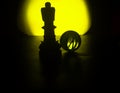 Chess Pieces Kingwith Marble Background Photograph