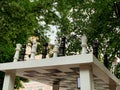 chess pieces park area Royalty Free Stock Photo