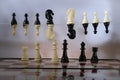 chess pieces placed on a chessboard Royalty Free Stock Photo