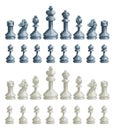 Chess Pieces Set 8 Bit Pixel Video Game Art Icons Royalty Free Stock Photo