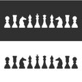 Chess pieces set of chess pieces. No meshes used. Royalty Free Stock Photo